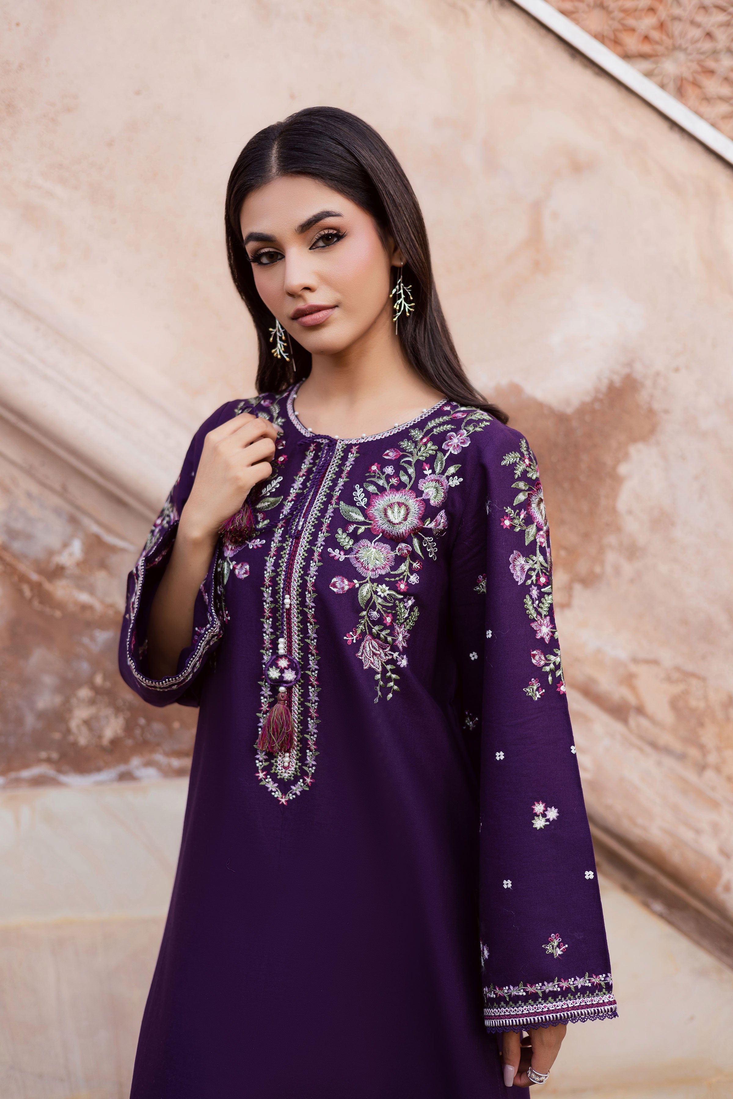 Deejo Iris 2Pc Embroidered Dress