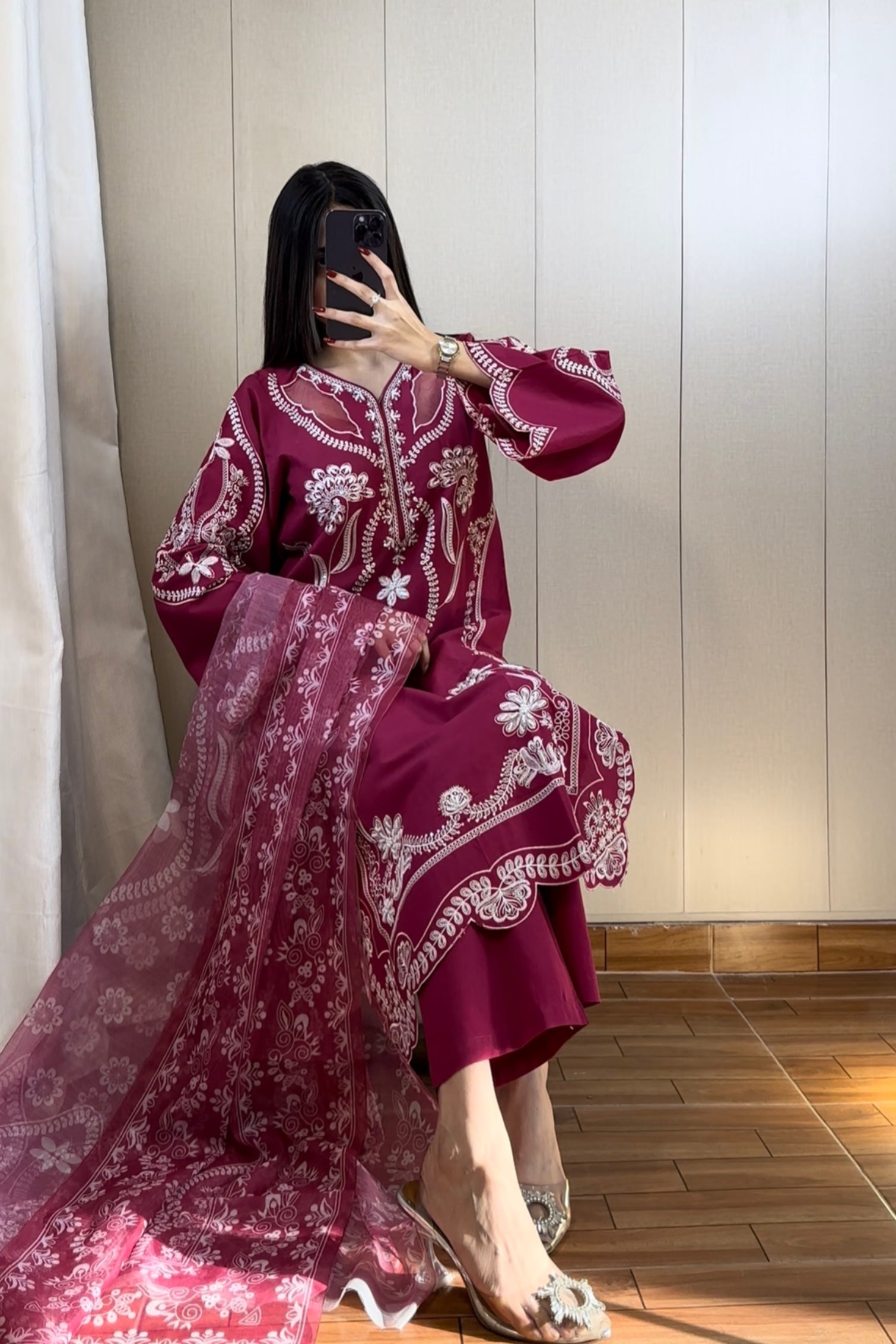 Ruby 3Pc Embroidered Dress
