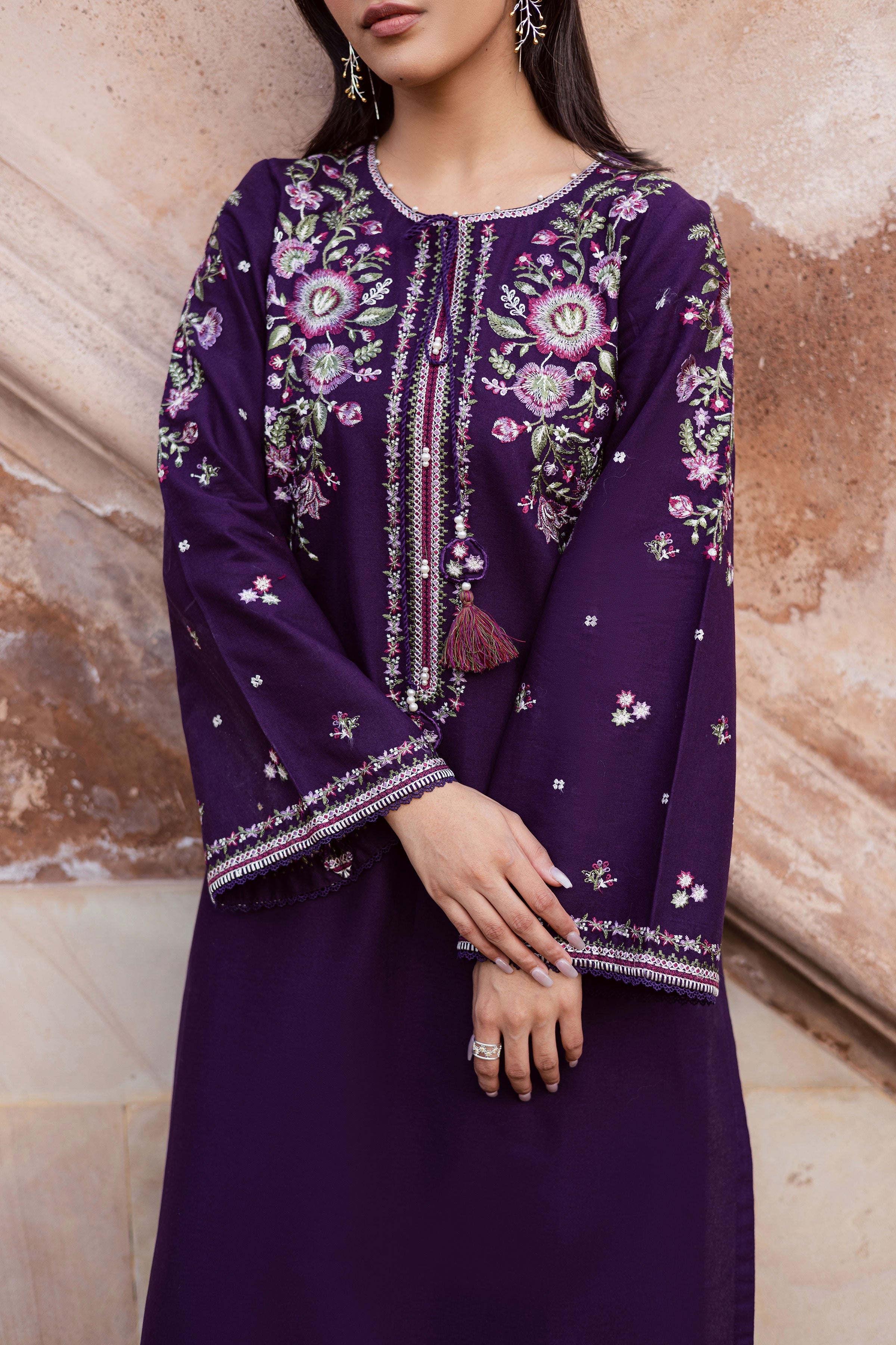 Deejo Iris 2Pc Embroidered Dress