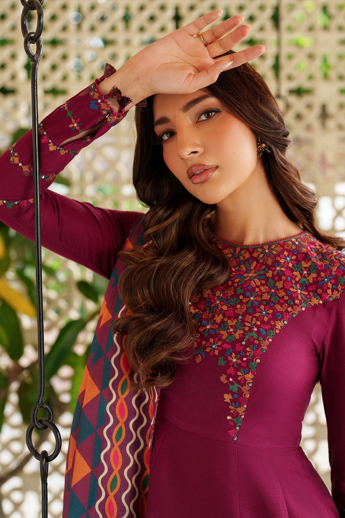 Pink Pearl 3Pc Embroidered Dress