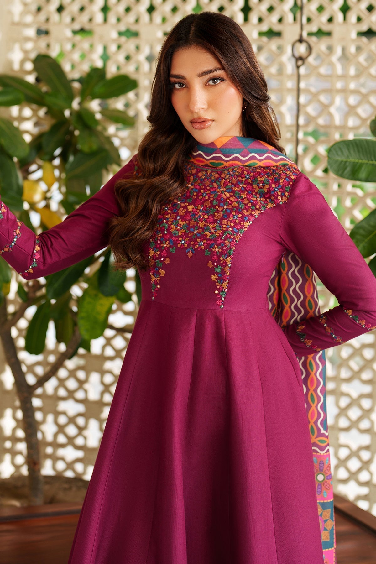 Pink Pearl 3Pc Embroidered Dress