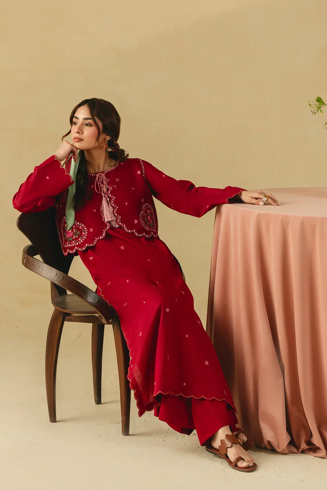 Green Nairobi 2Pc Embroidered Dress