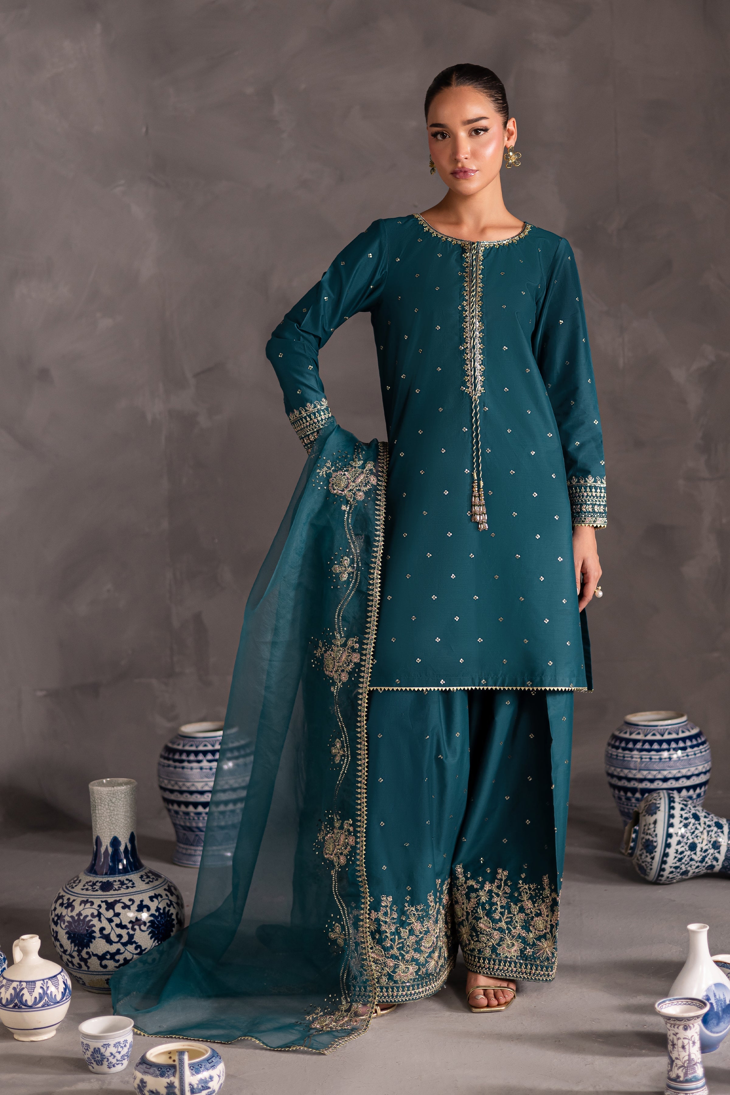 Maand 3Pc Embroidered Dress