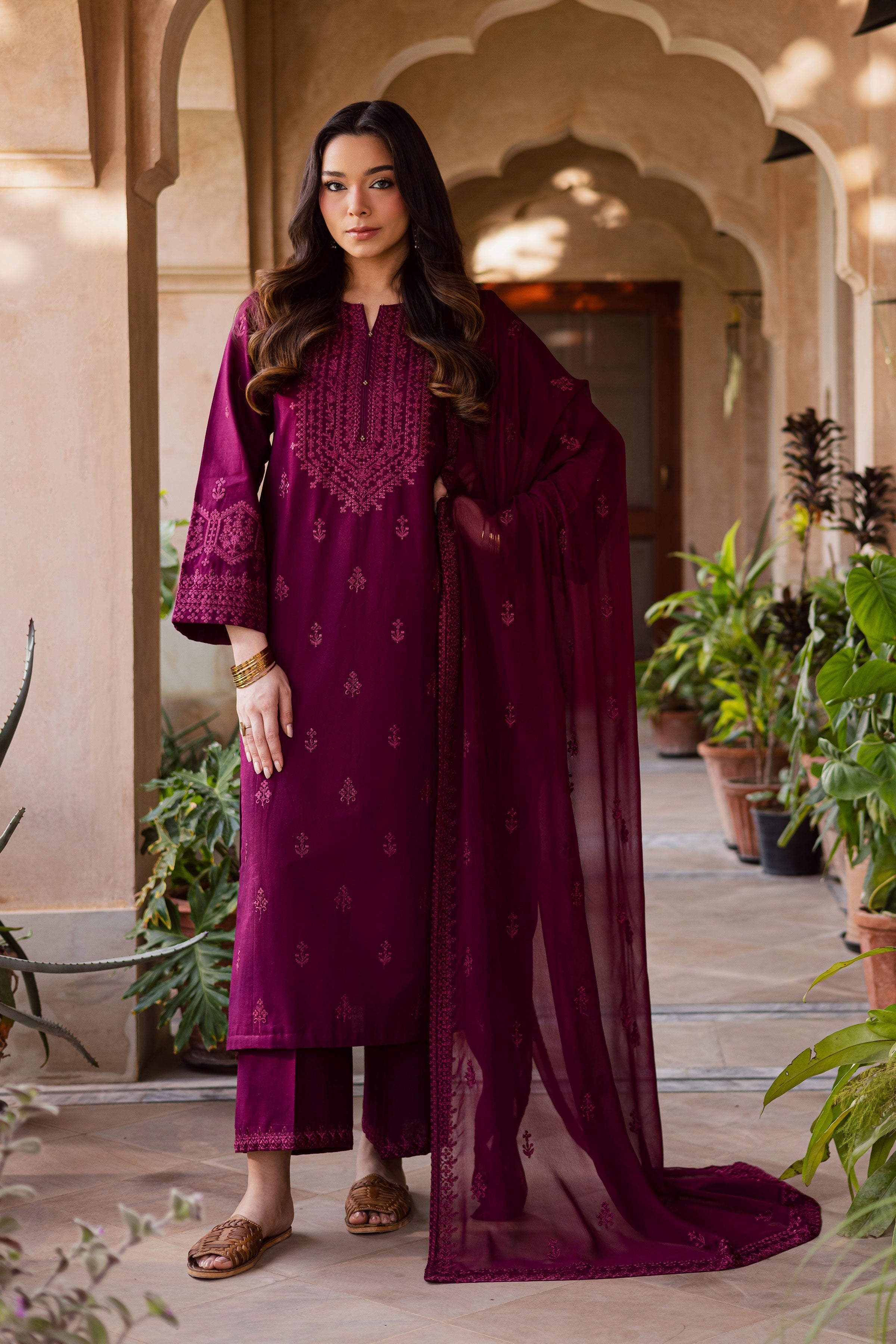 Hezlin 3Pc Embroidered Dress