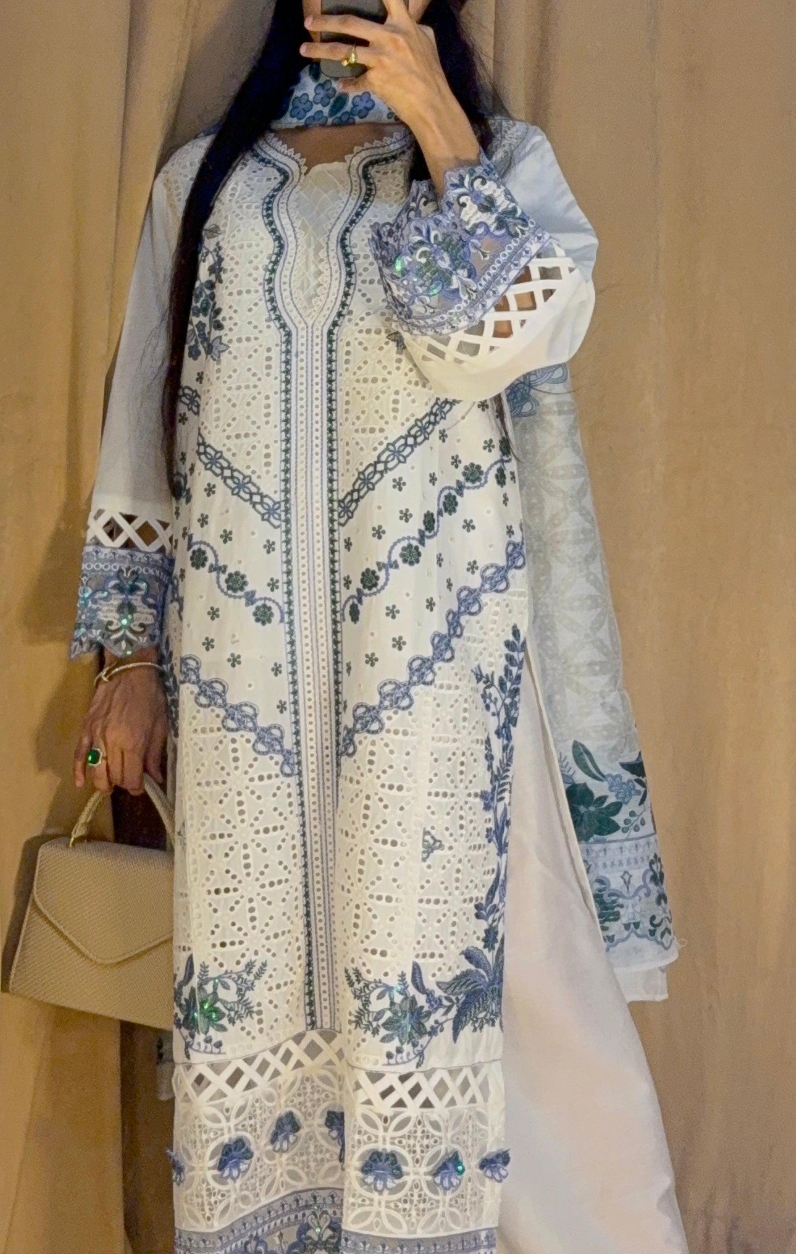 Ela Noor 3Pc Embroidered Dress