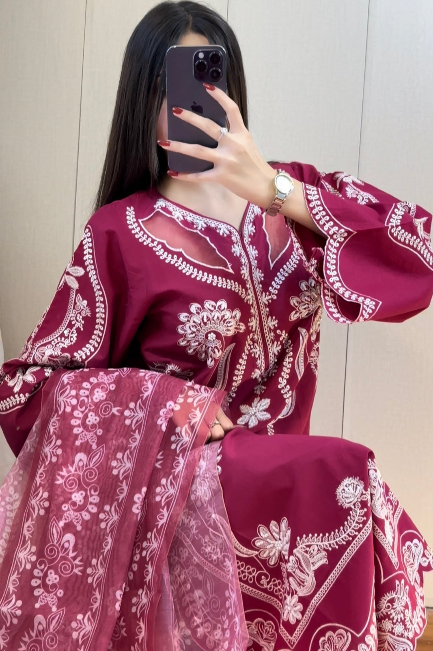 Ruby 3Pc Embroidered Dress