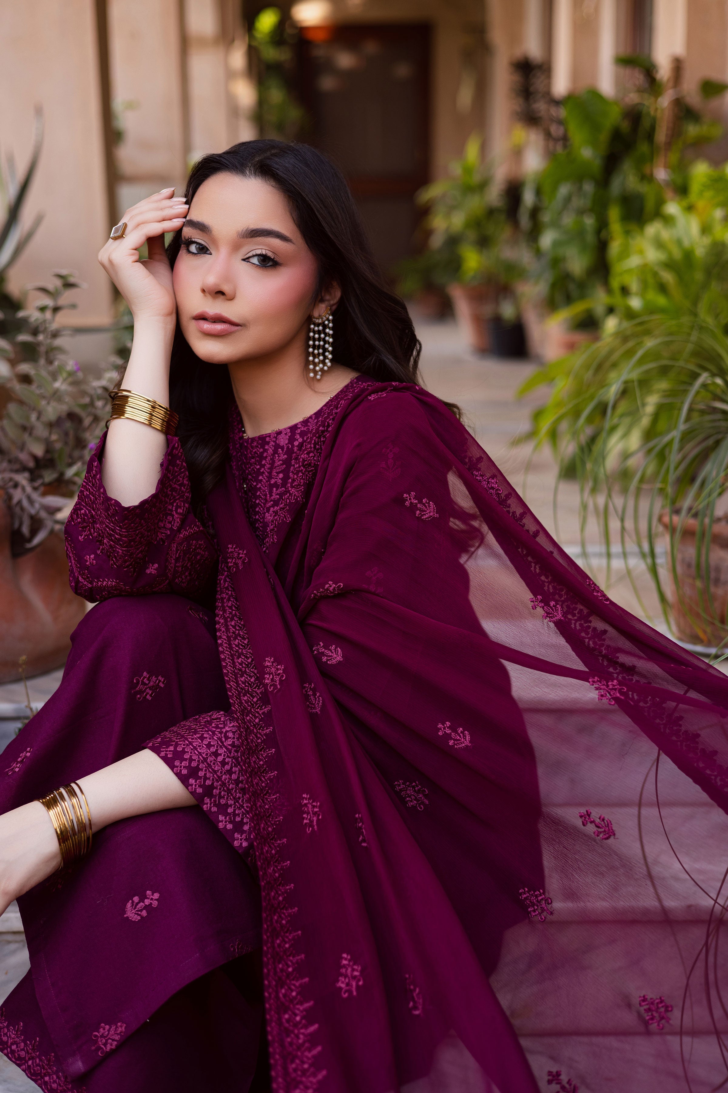 Hezlin 3Pc Embroidered Dress