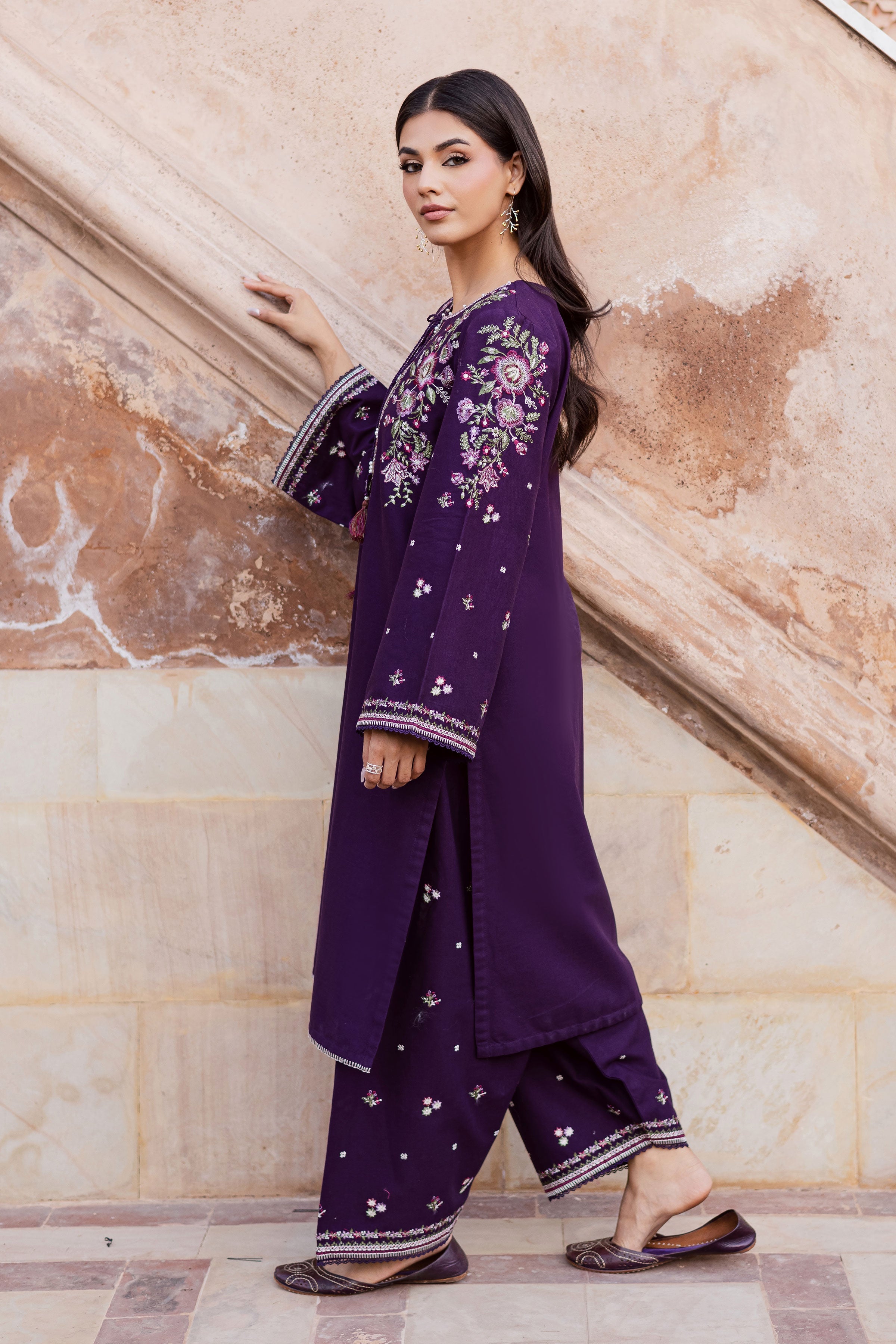 Deejo Iris 2Pc Embroidered Dress