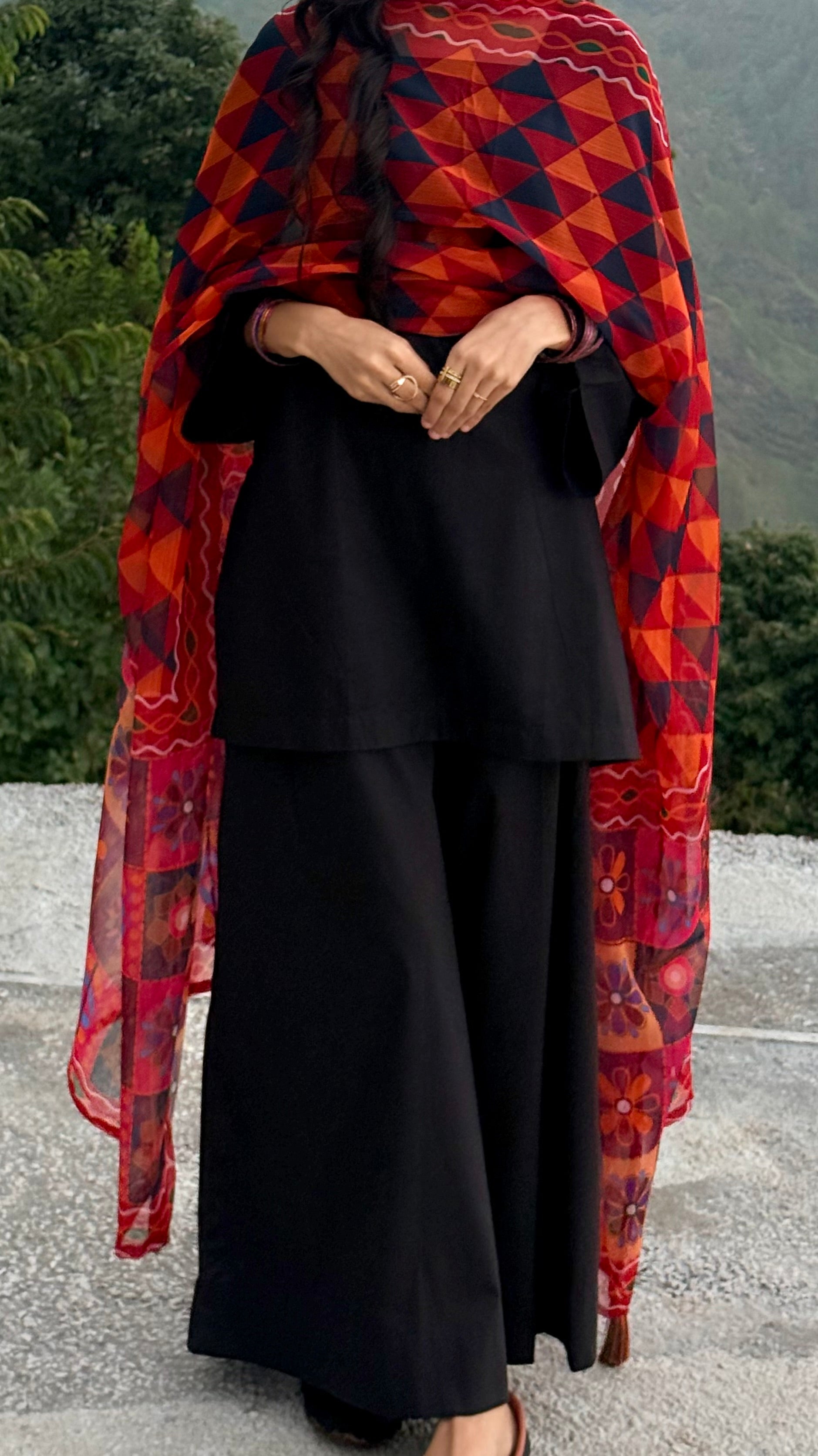 3Pc Corset Back Kurti Set