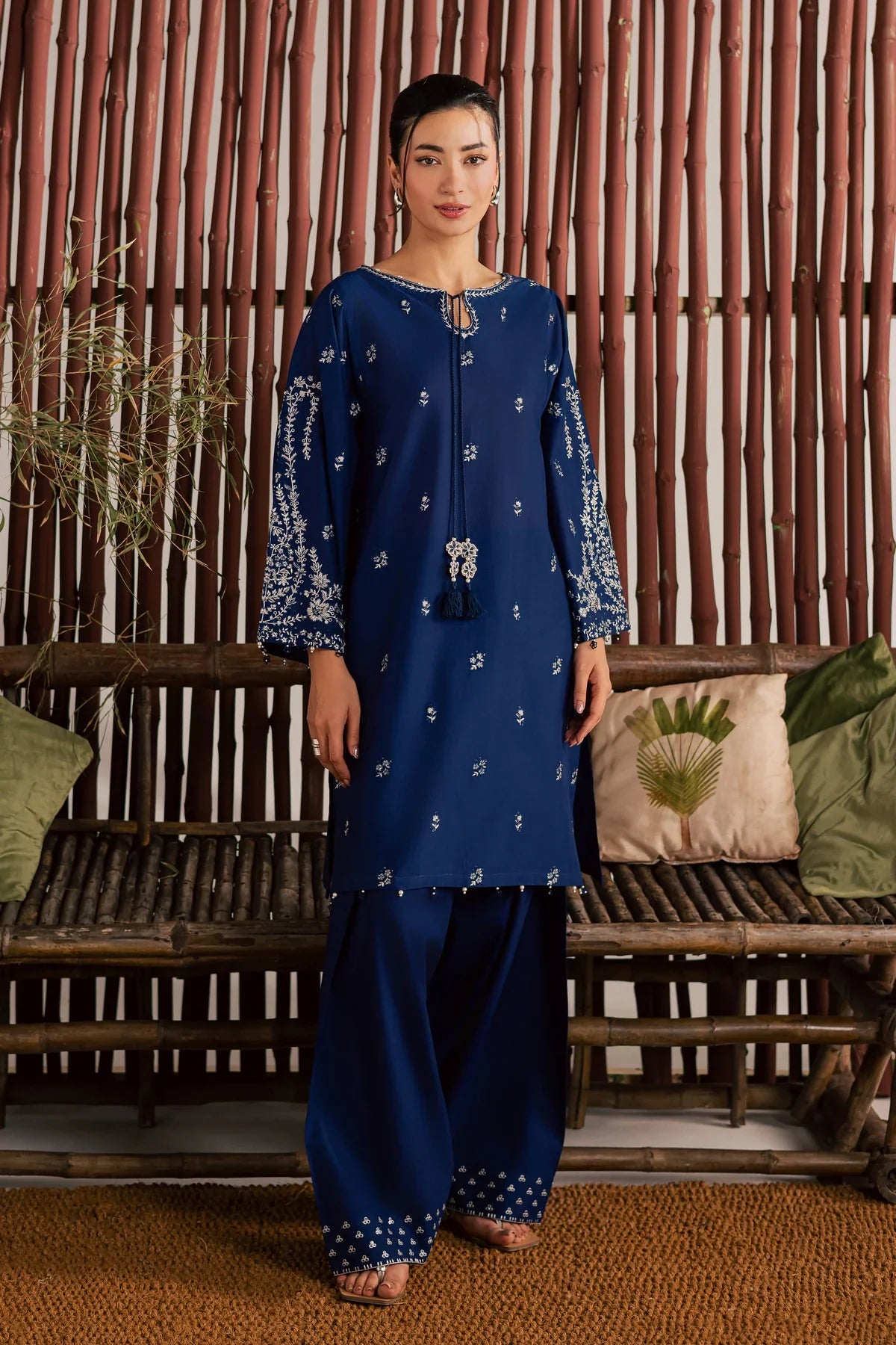 Blue Nairobi 2Pc Embroidered Dress