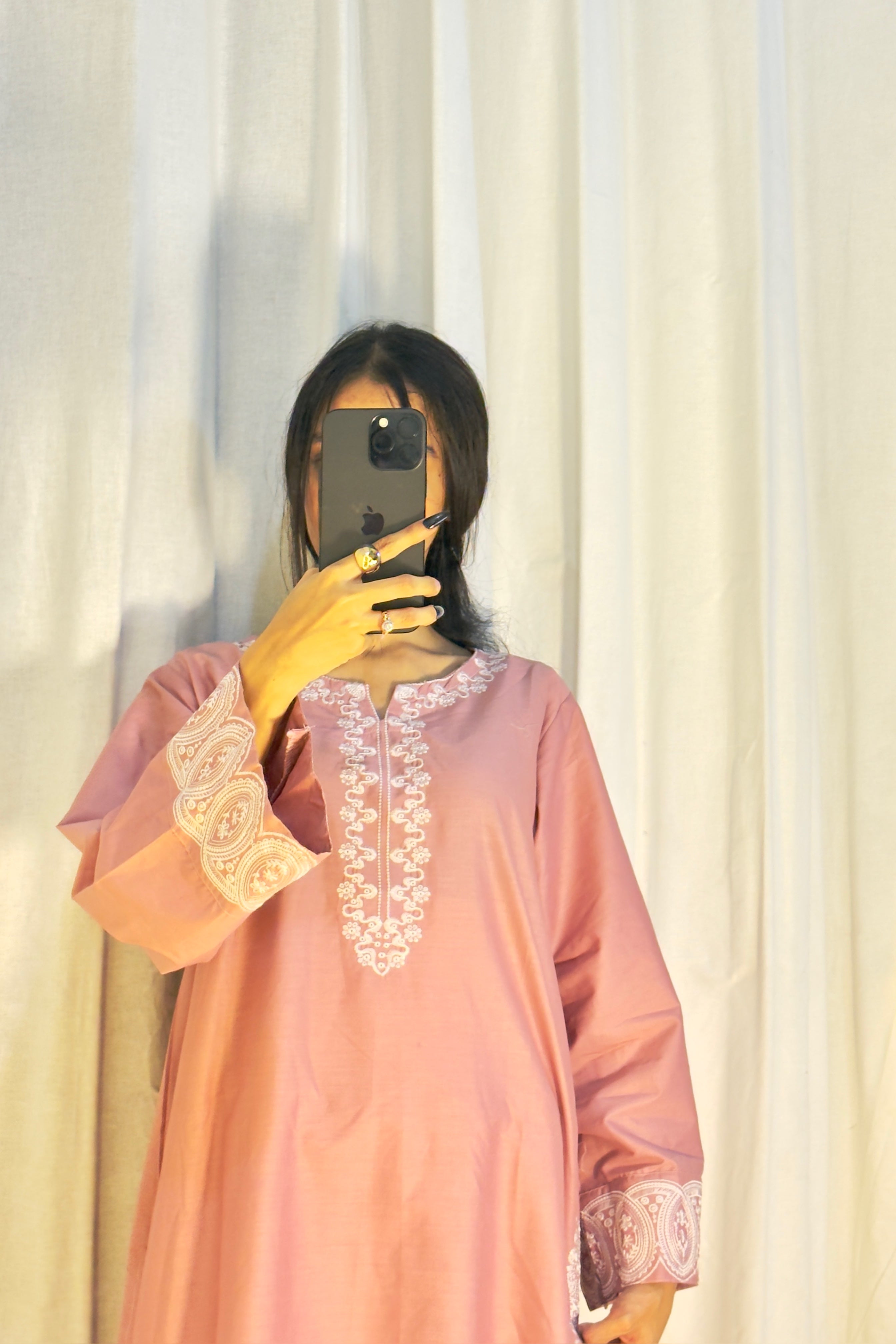 Rose Blush 3Pc Embroidered Dress