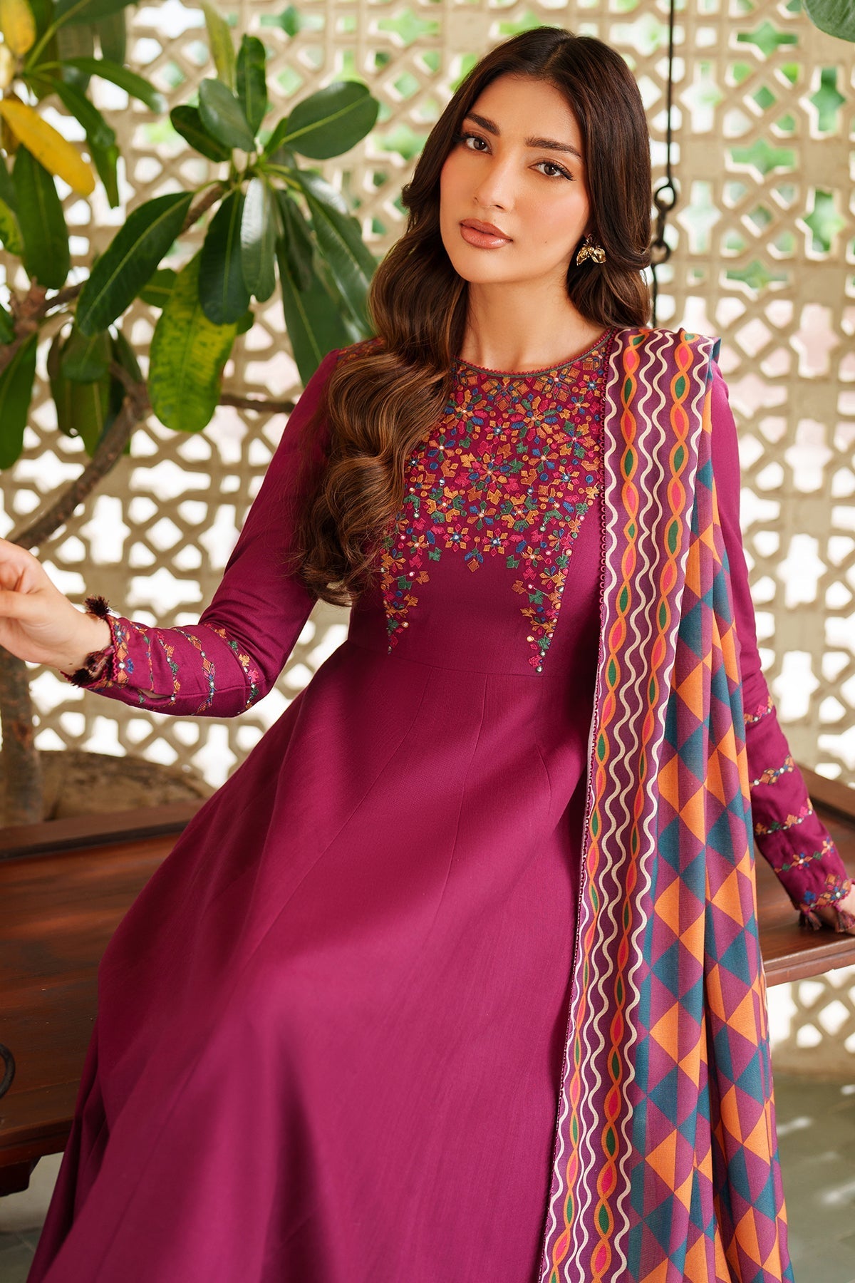 Pink Pearl 3Pc Embroidered Dress