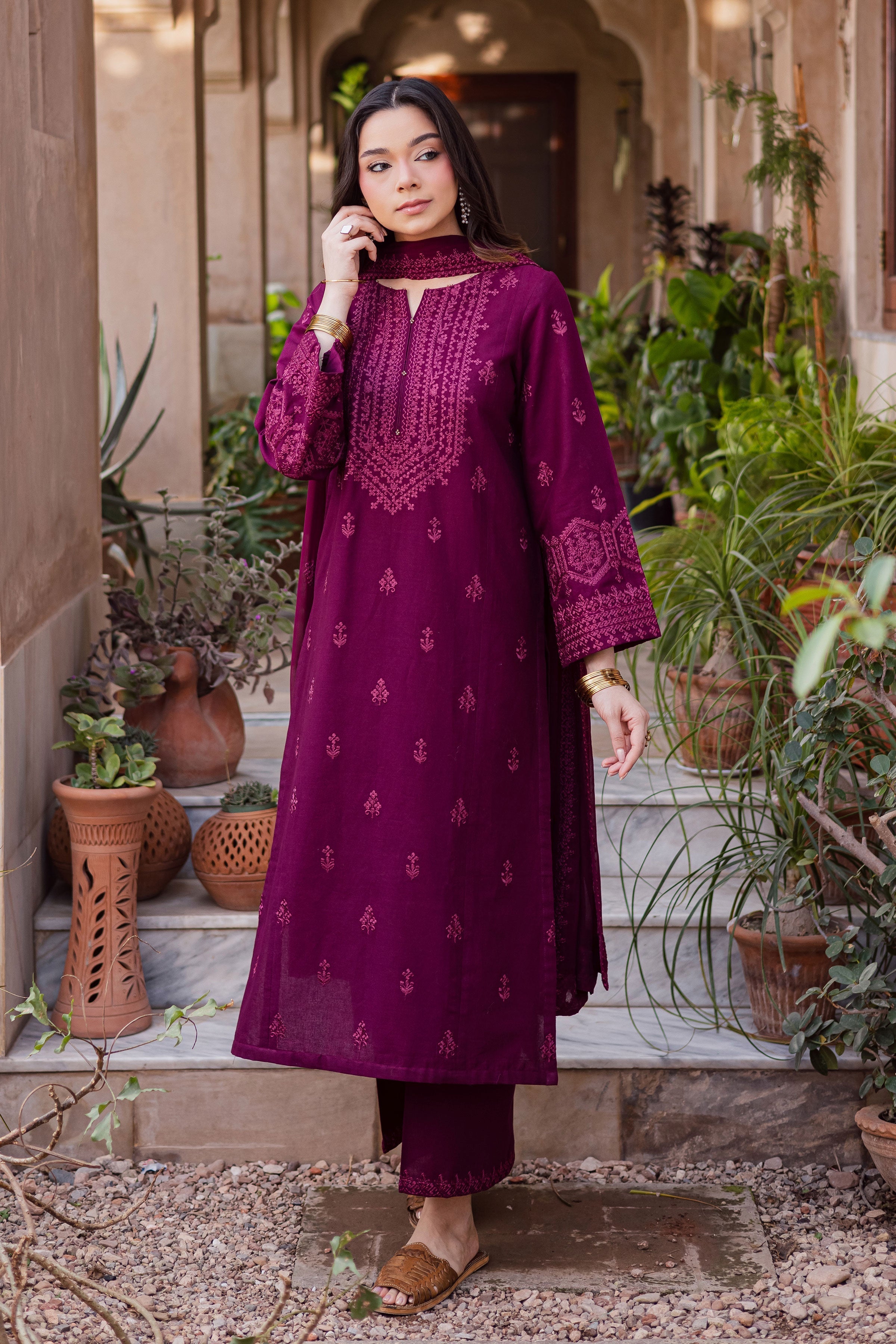 Hezlin 3Pc Embroidered Dress