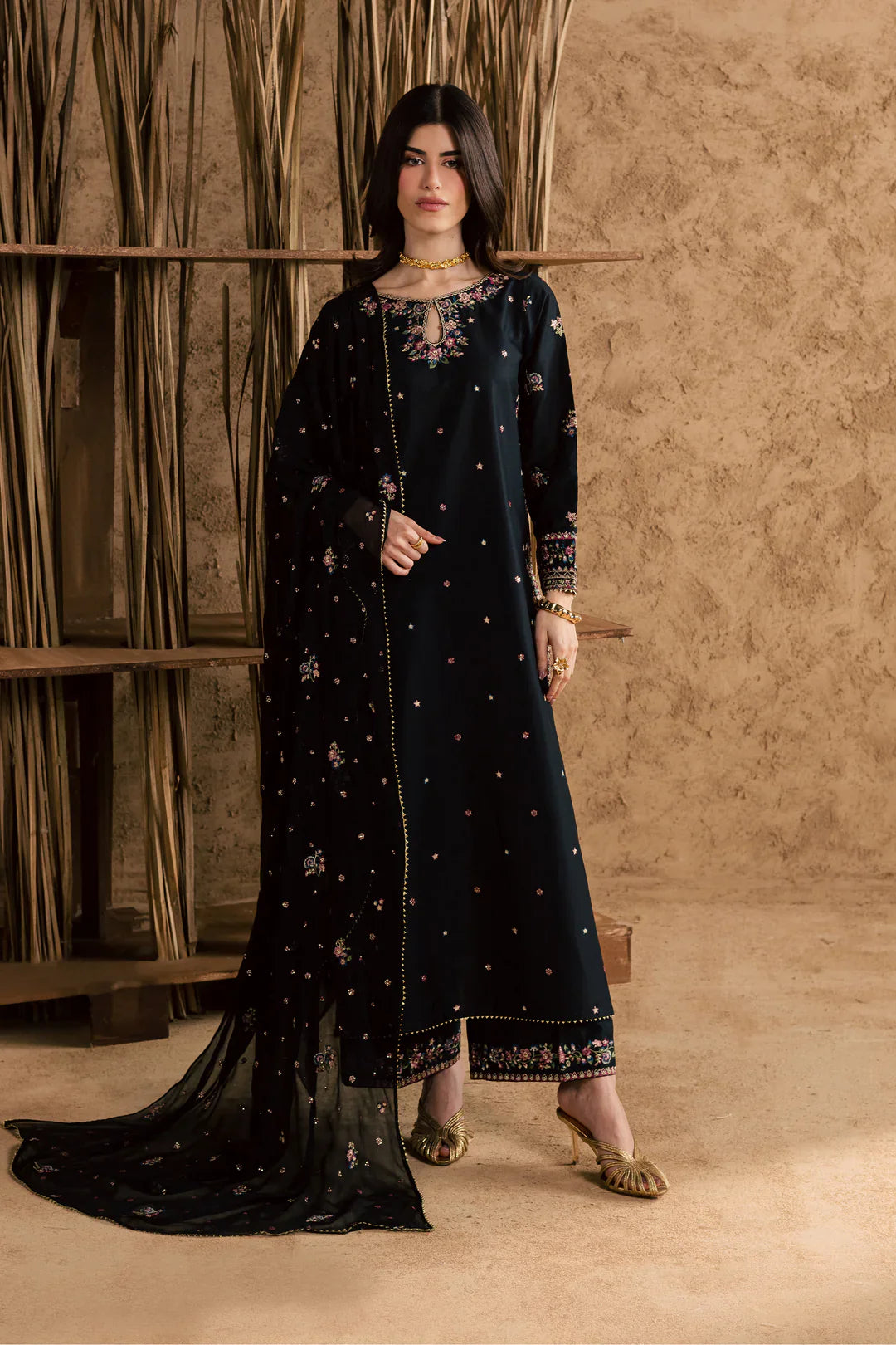 Johana 3Pc Embroidered Dress