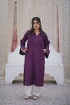 Plum Aura 3Pc Solid Suit