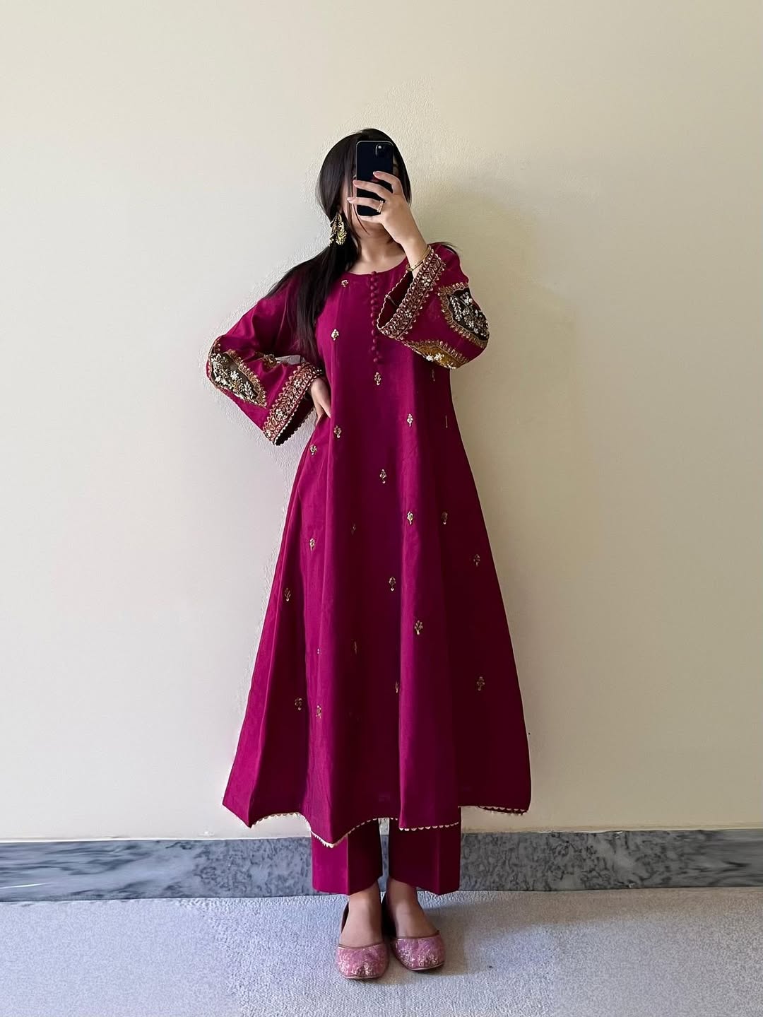 Zircon 2Pc Embroidered Dress
