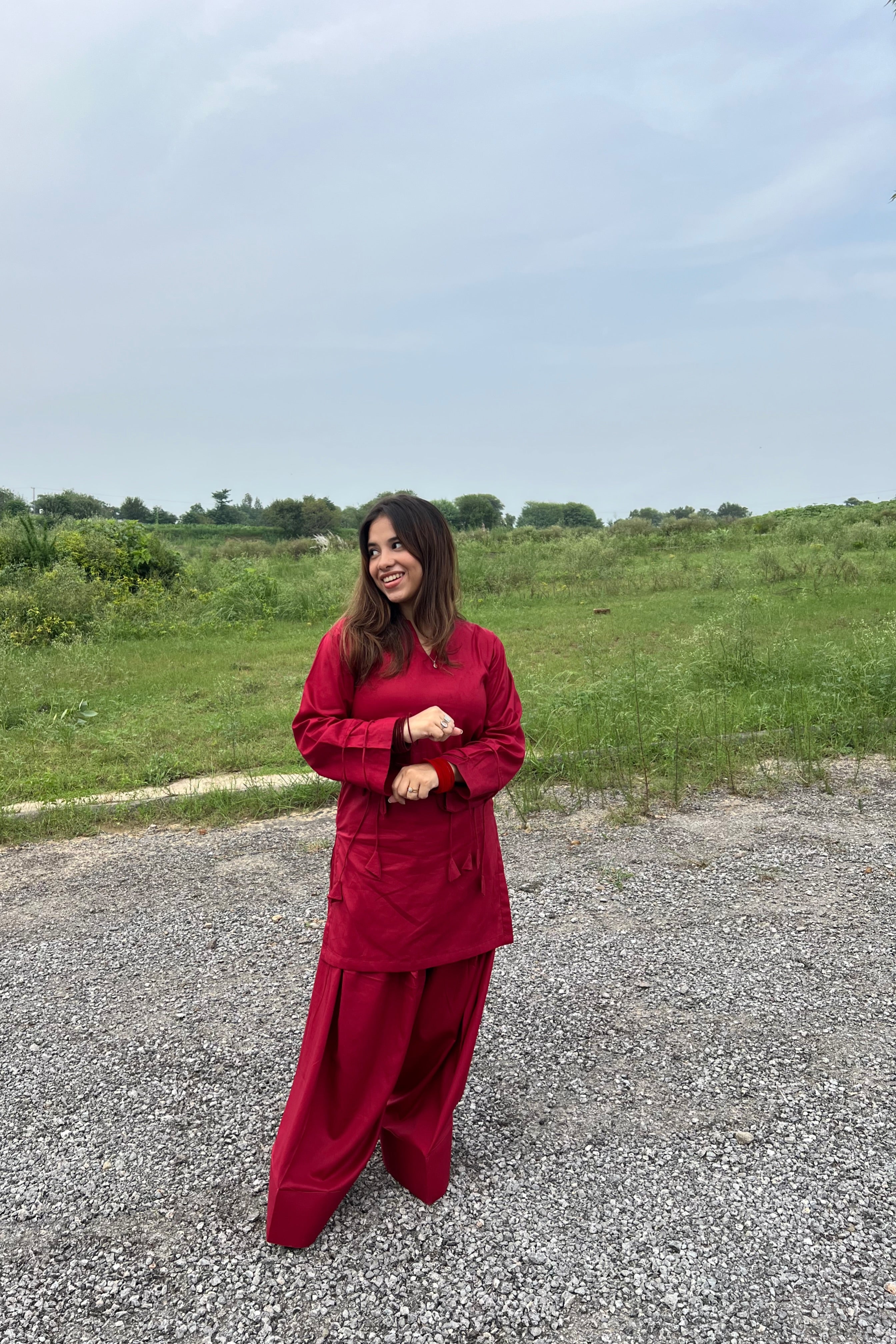 NEW ARRIVAL- SCARLET 2PC FARSHI SET