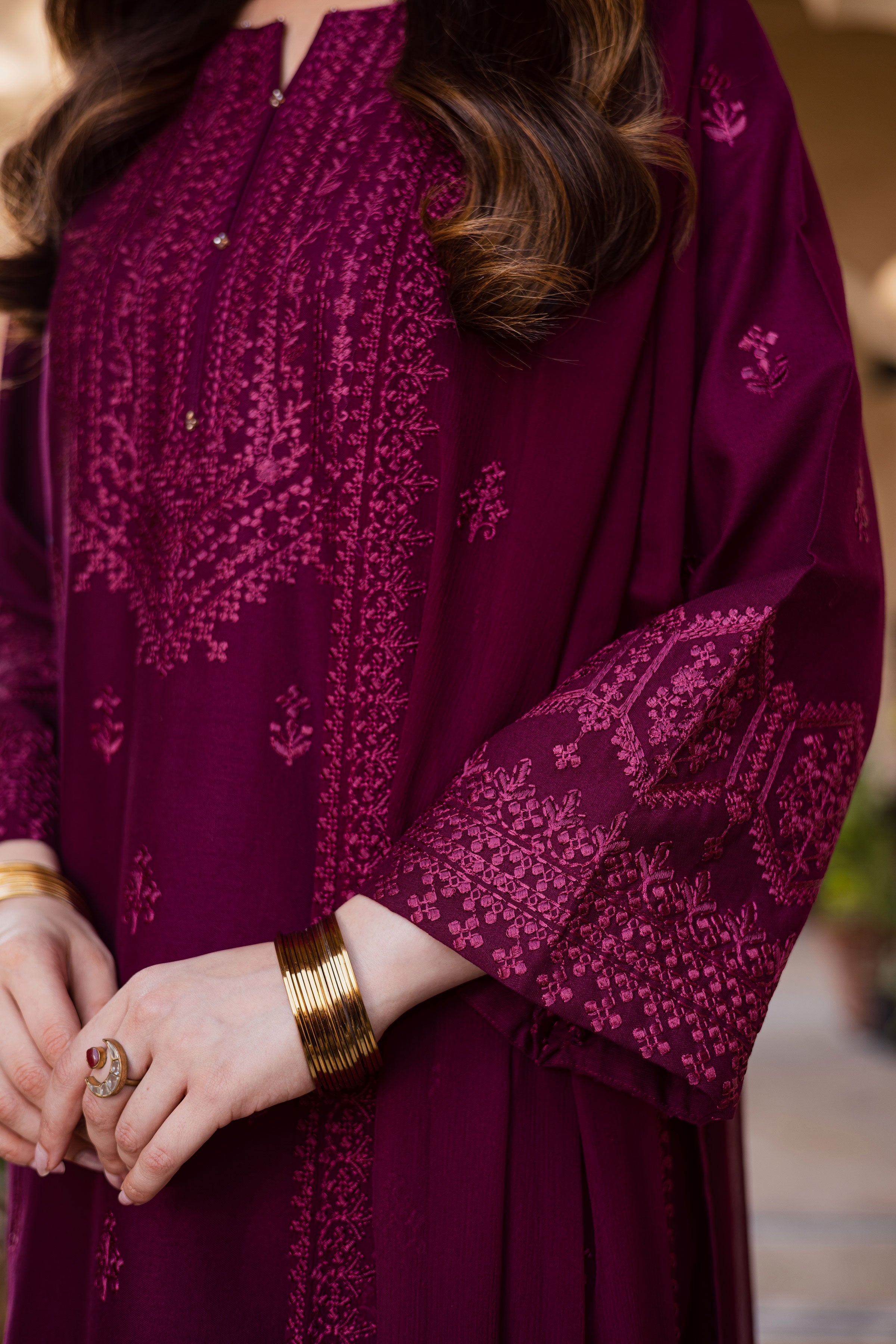 Hezlin 3Pc Embroidered Dress