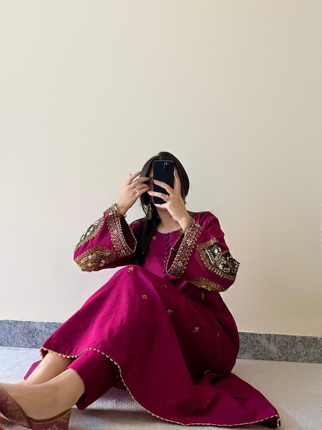 Zircon 2Pc Embroidered Dress