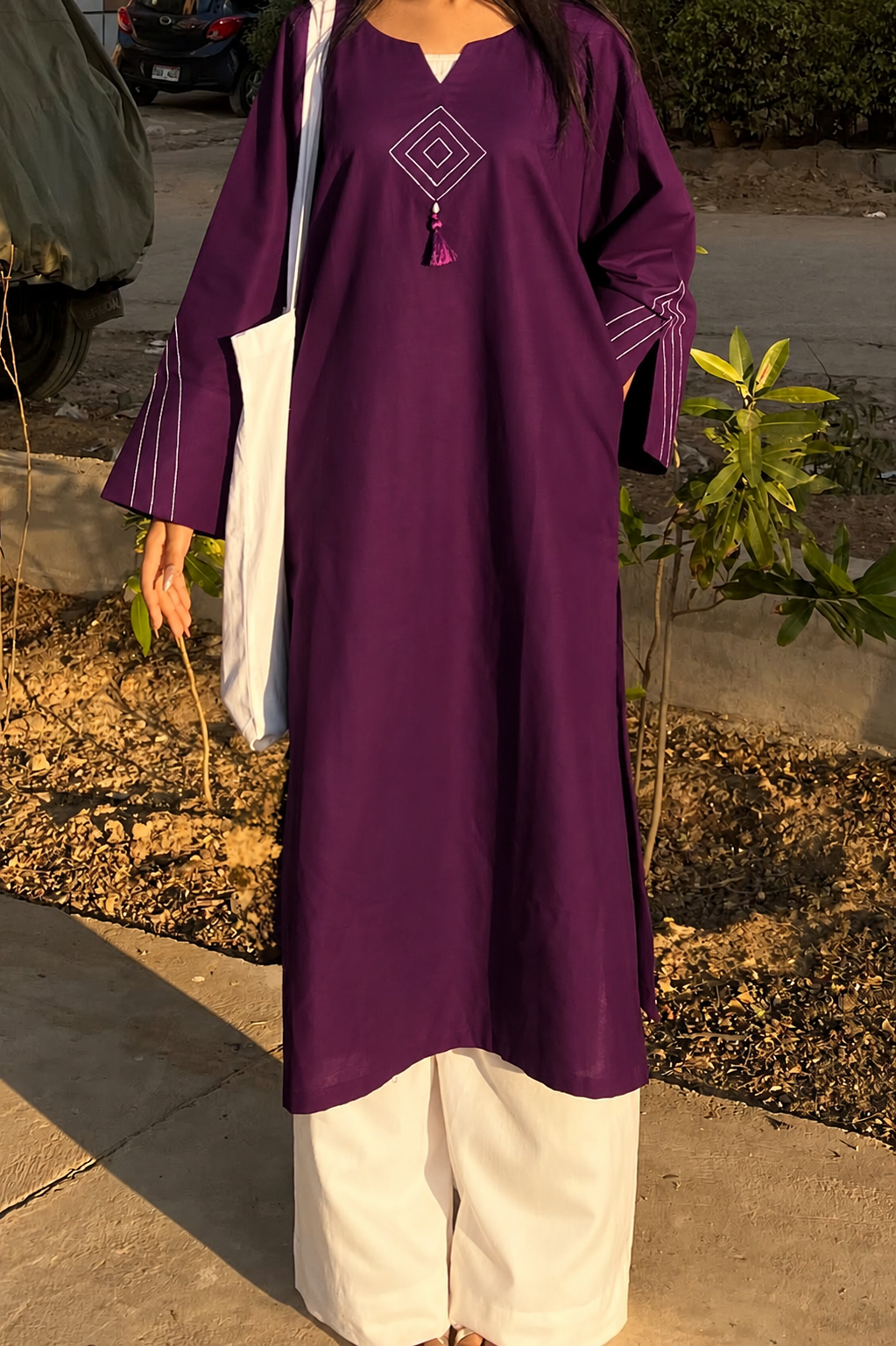 Plum Aura 2Pc Solid Suit