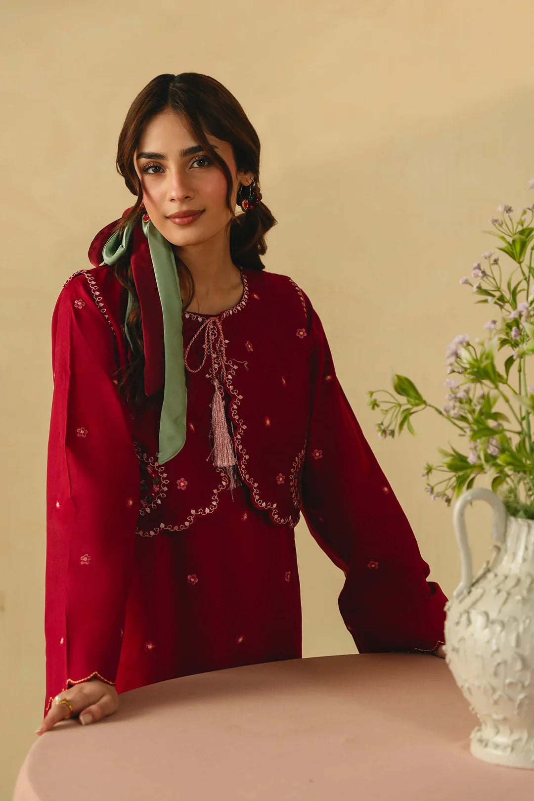 Green Nairobi 2Pc Embroidered Dress