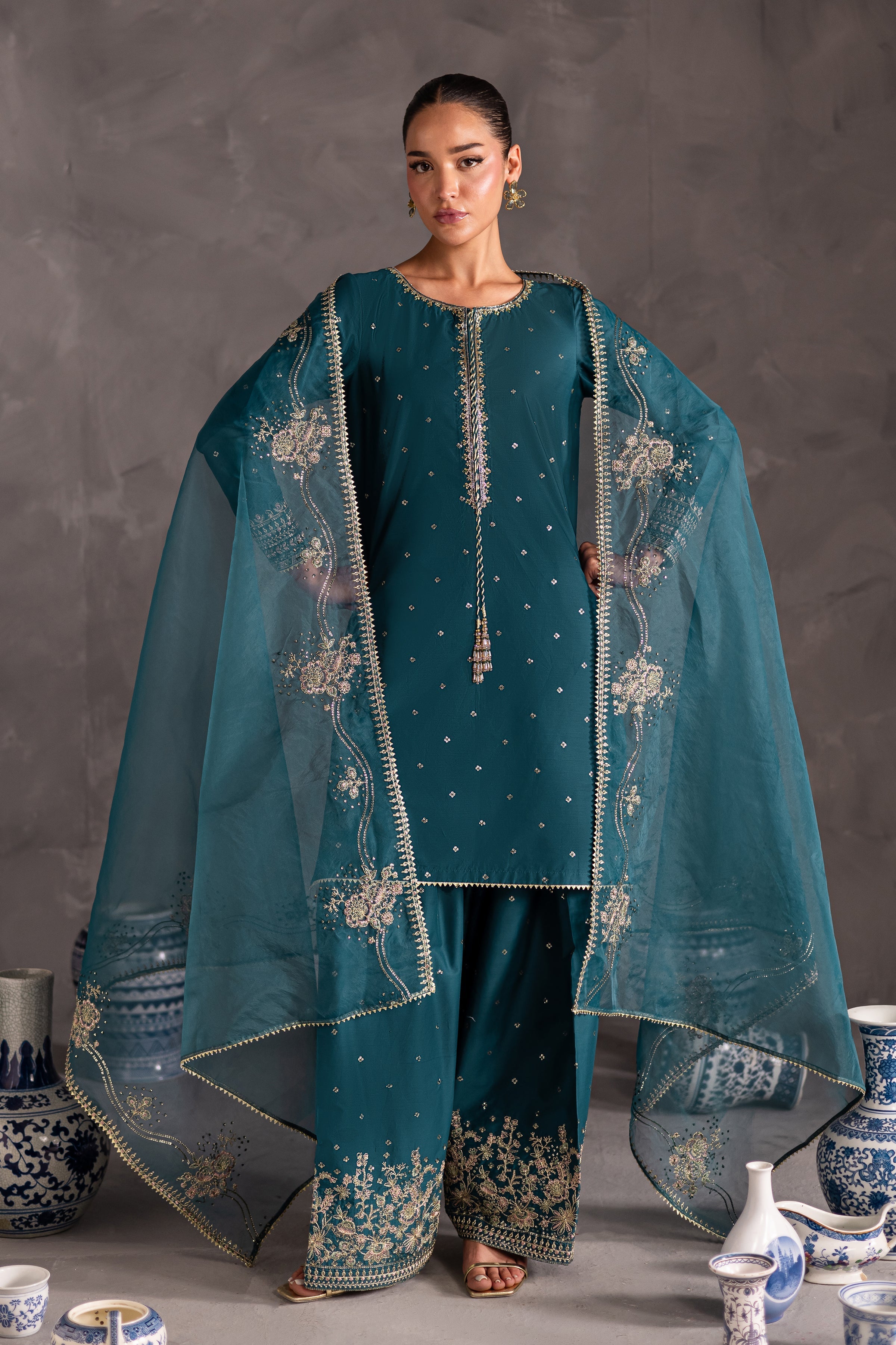 Maand 3Pc Embroidered Dress