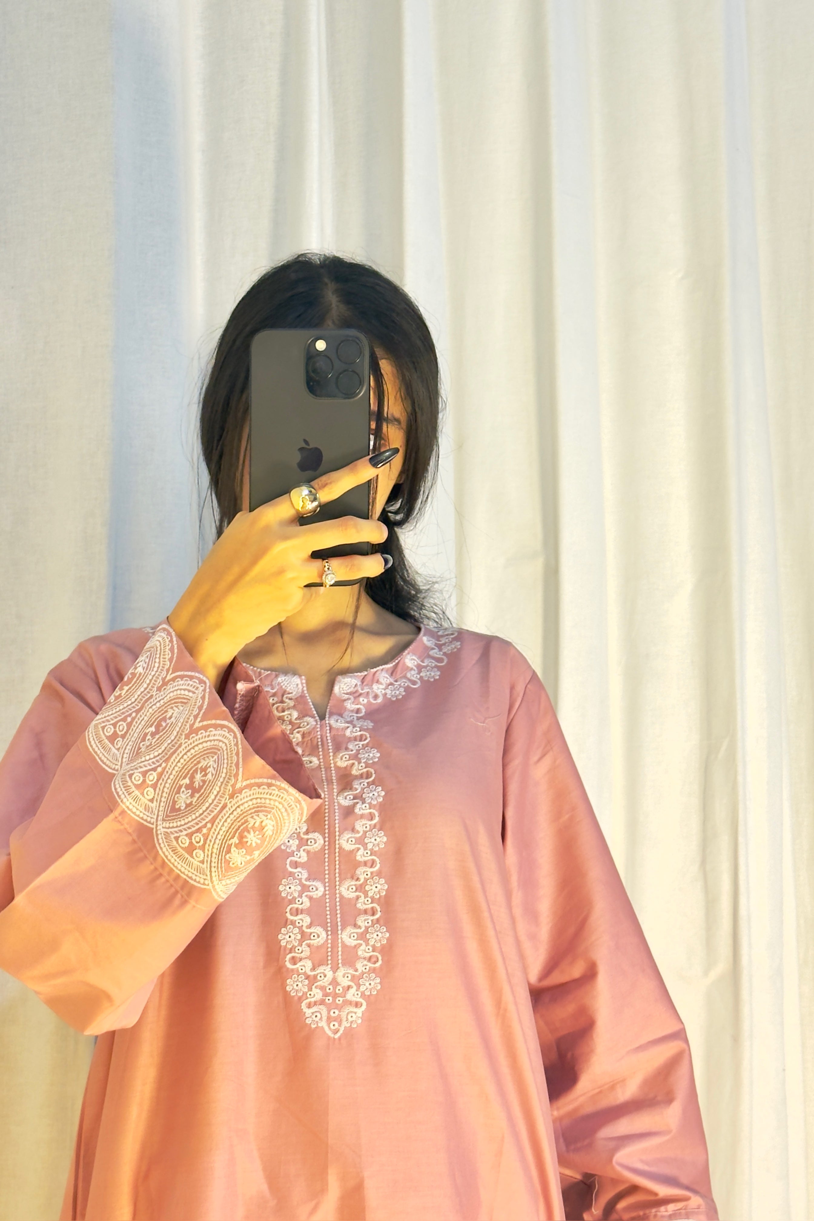 Rose Blush 3Pc Embroidered Dress