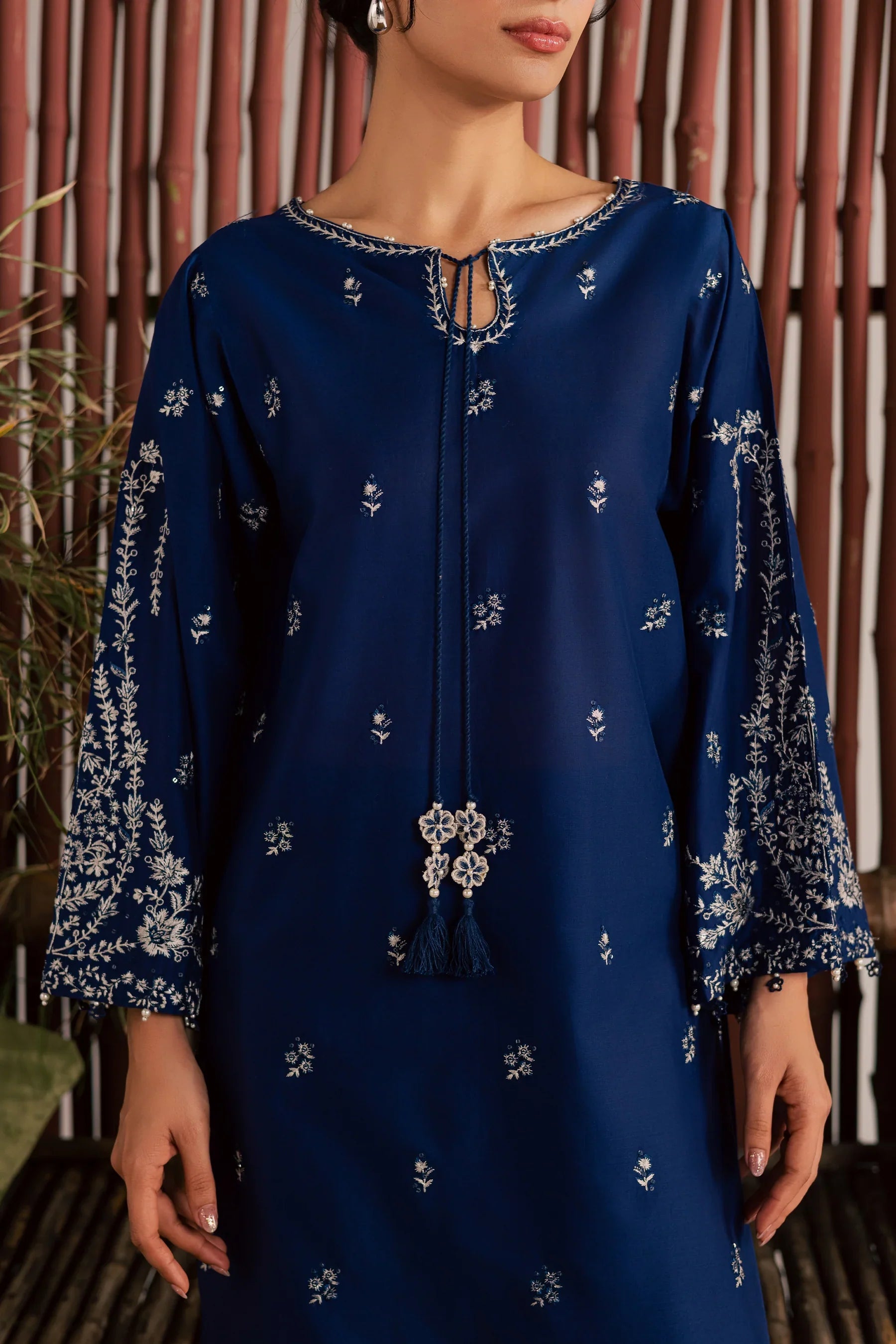 Blue Nairobi 2Pc Embroidered Dress