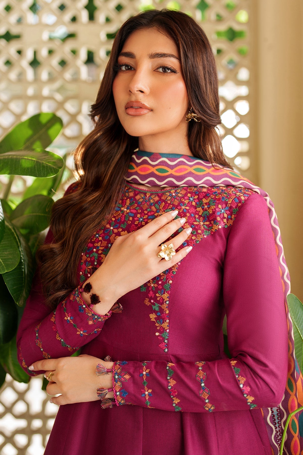 Pink Pearl 3Pc Embroidered Dress