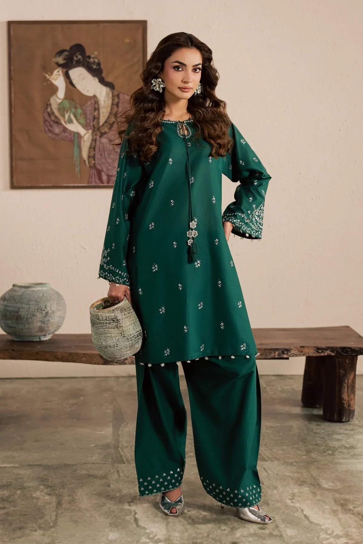 Green Nairobi 2Pc Embroidered Suit