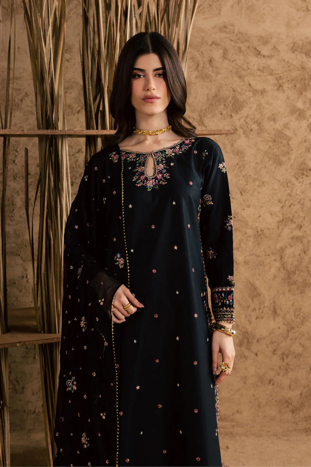 Johana 3Pc Embroidered Dress